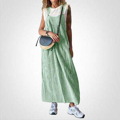Robe décontractée rayée avec bretelles réglables