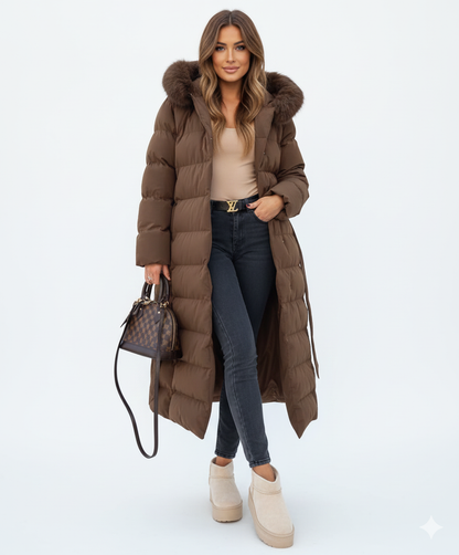 Manteau Femme Long Imperméable avec Capuche et Doublure Chaude
