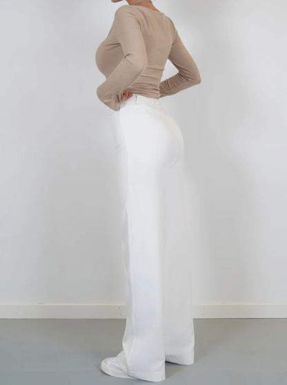 Pantalon Large Zippé Pour Femme | Tendance