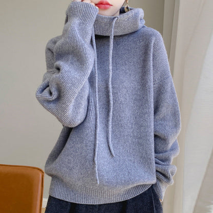 Pull Femme Oversize au Cordon de Réglage