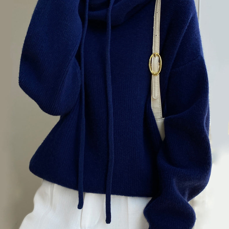Pull Femme Oversize au Cordon de Réglage