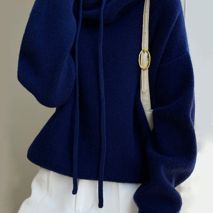 Pull Femme Oversize au Cordon de Réglage