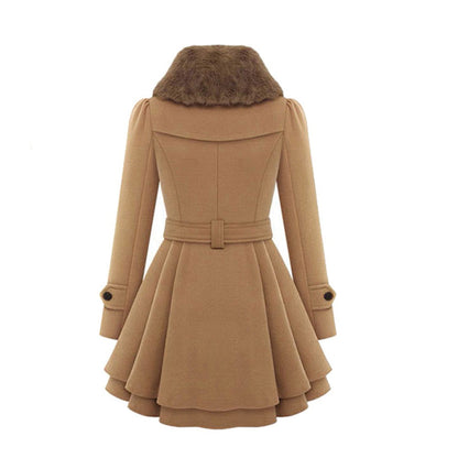 Manteau Femme Tailleur en Simili Fourrure avec Boutons