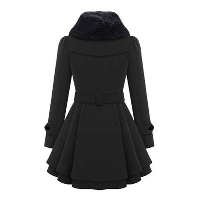 Manteau Femme Tailleur en Simili Fourrure avec Boutons