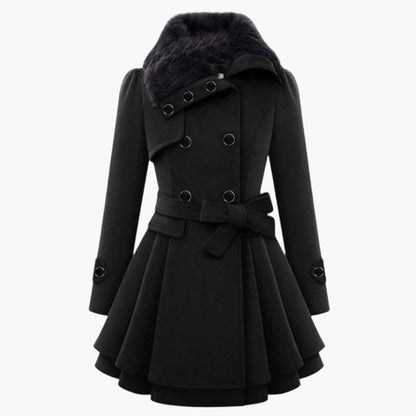 Manteau Femme Tailleur en Simili Fourrure avec Boutons