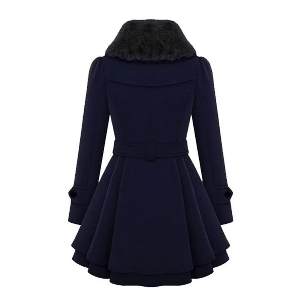 Manteau Femme Tailleur en Simili Fourrure avec Boutons