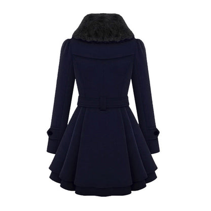 Manteau Femme Tailleur en Simili Fourrure avec Boutons