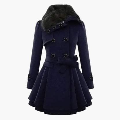 Manteau Femme Tailleur en Simili Fourrure avec Boutons