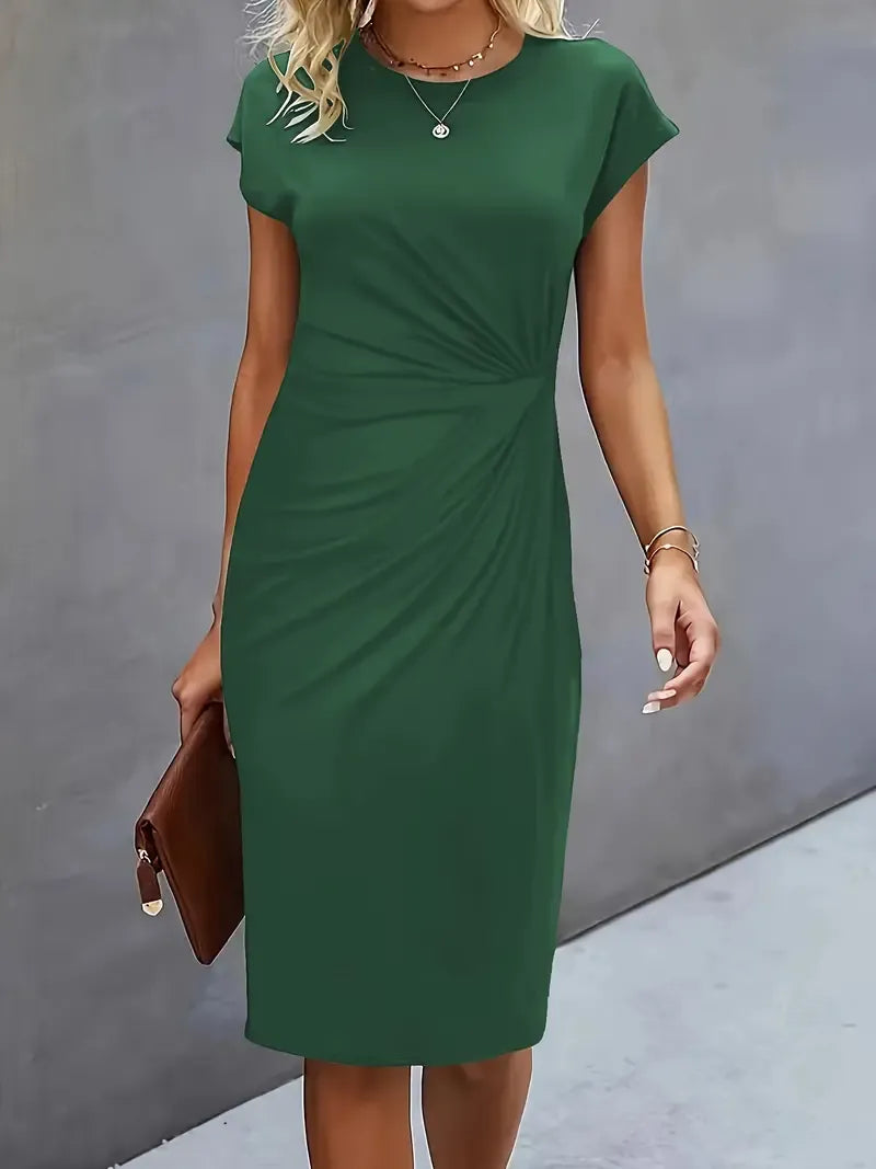 Robe Femme Chic Col Rond pour Travail ou Mariage