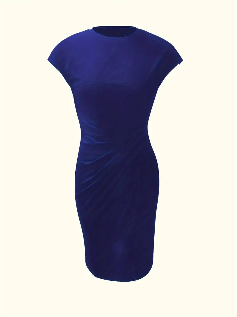 Robe Femme Mi-Longue Col Rond Chic et Élégante