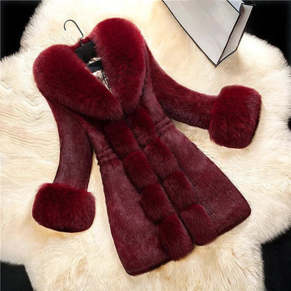 Manteau Femme Col Reversible Doux et Élégant Hiver
