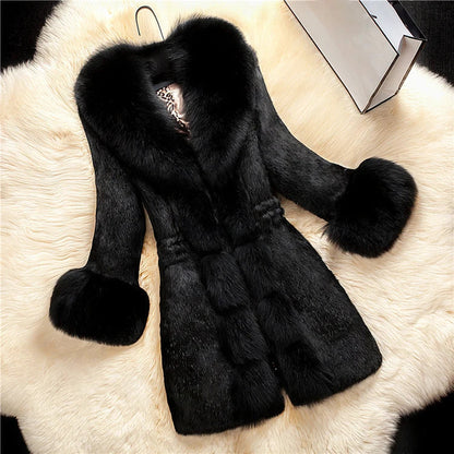 Manteau Femme Col Reversible Doux et Élégant Hiver