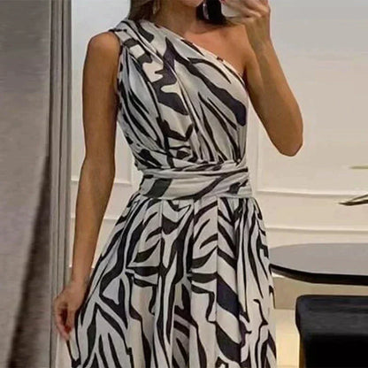 Galadrielle™ – Robe Longue Femme Imprimé Zébré Élégante et Confortable-3