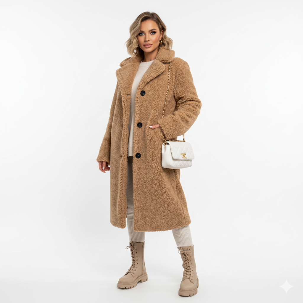 Manteau Hivernal Beige Doux et Élégant pour Femme - PanierRoyale