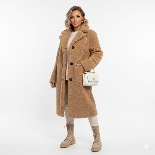 Manteau Hivernal Beige Doux et Élégant pour Femme - PanierRoyale