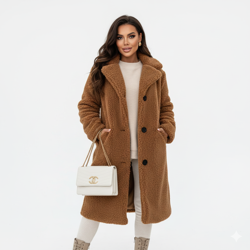 Manteau Hivernal Beige Doux et Élégant pour Femme