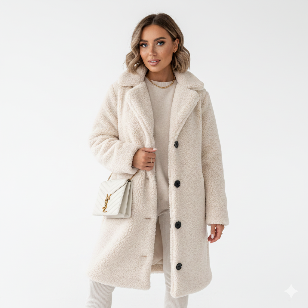 Manteau Hivernal Beige Doux et Élégant pour Femme
