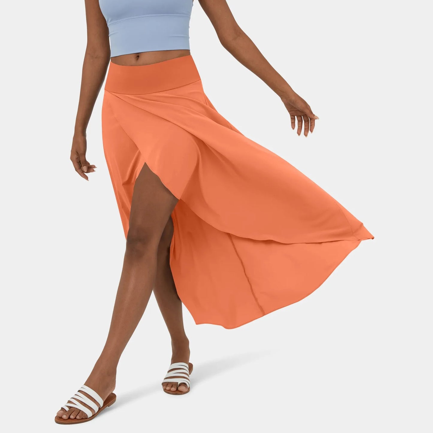 Jupe Longue Élégante pour Femme miel dorsal