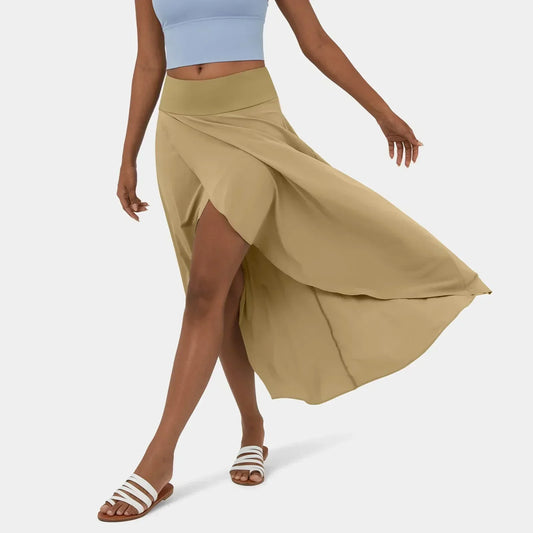 Jupe Longue Élégante pour Femme miel dorsal - PanierRoyale