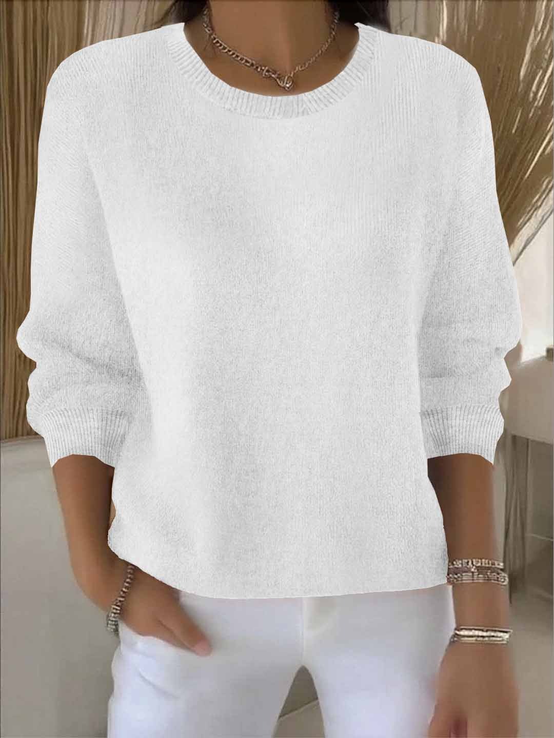 Pull Femme Tricot Doux Confortable Coupe Classique