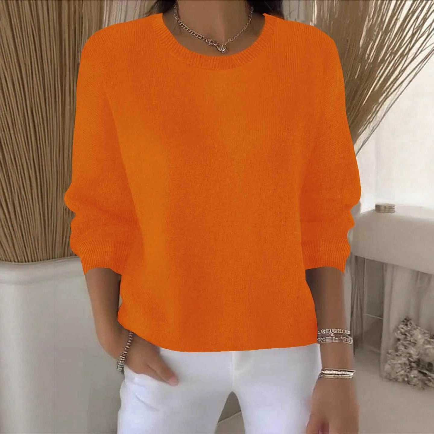 Pull Femme Tricot Doux Confortable Coupe Classique