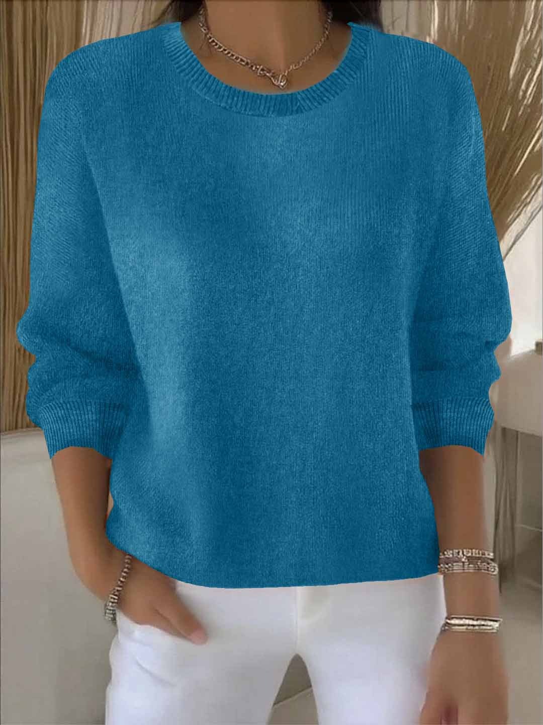 Pull Femme Tricot Doux Confortable Coupe Classique