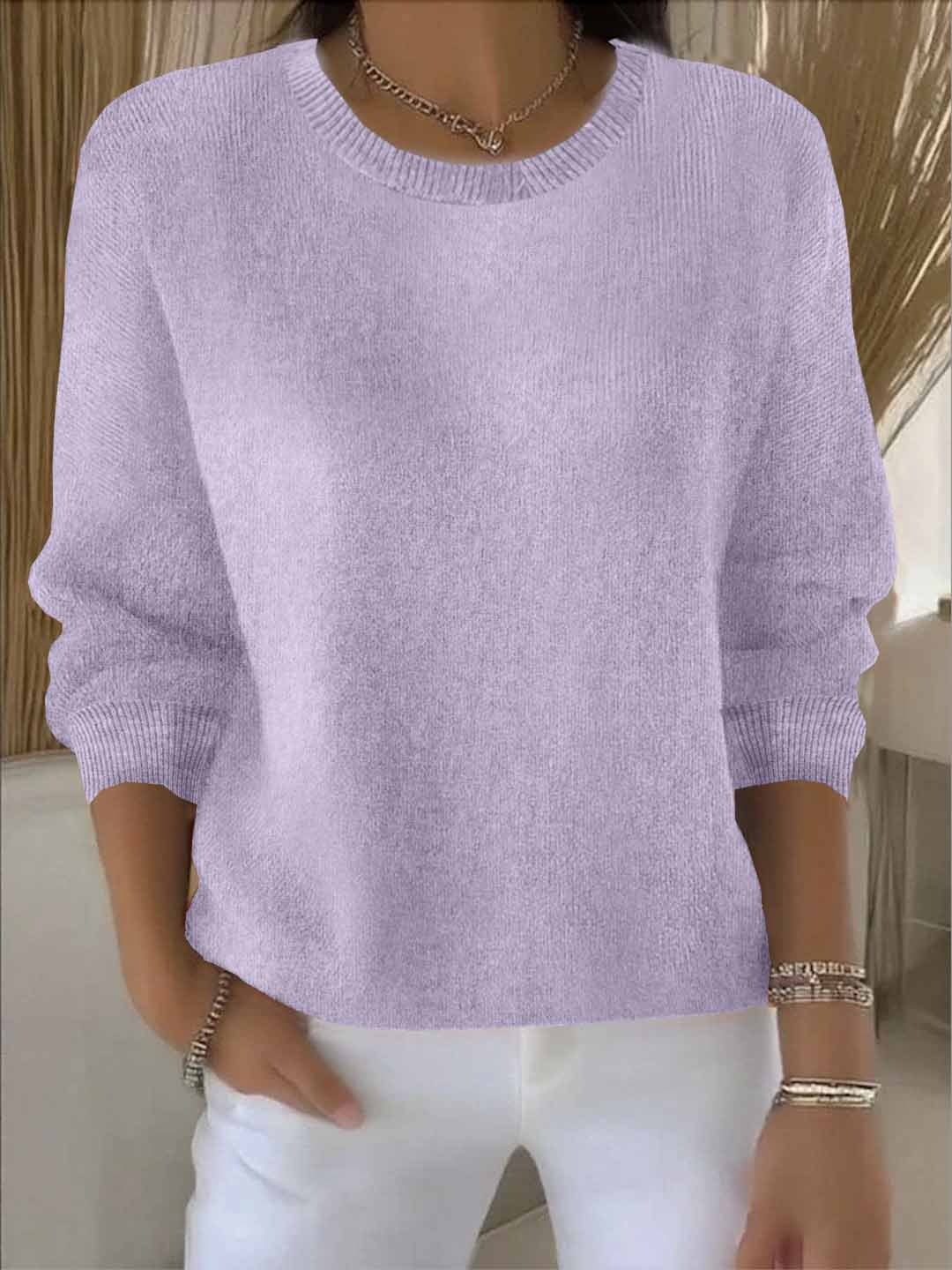 Pull Femme Tricot Doux Confortable Coupe Classique
