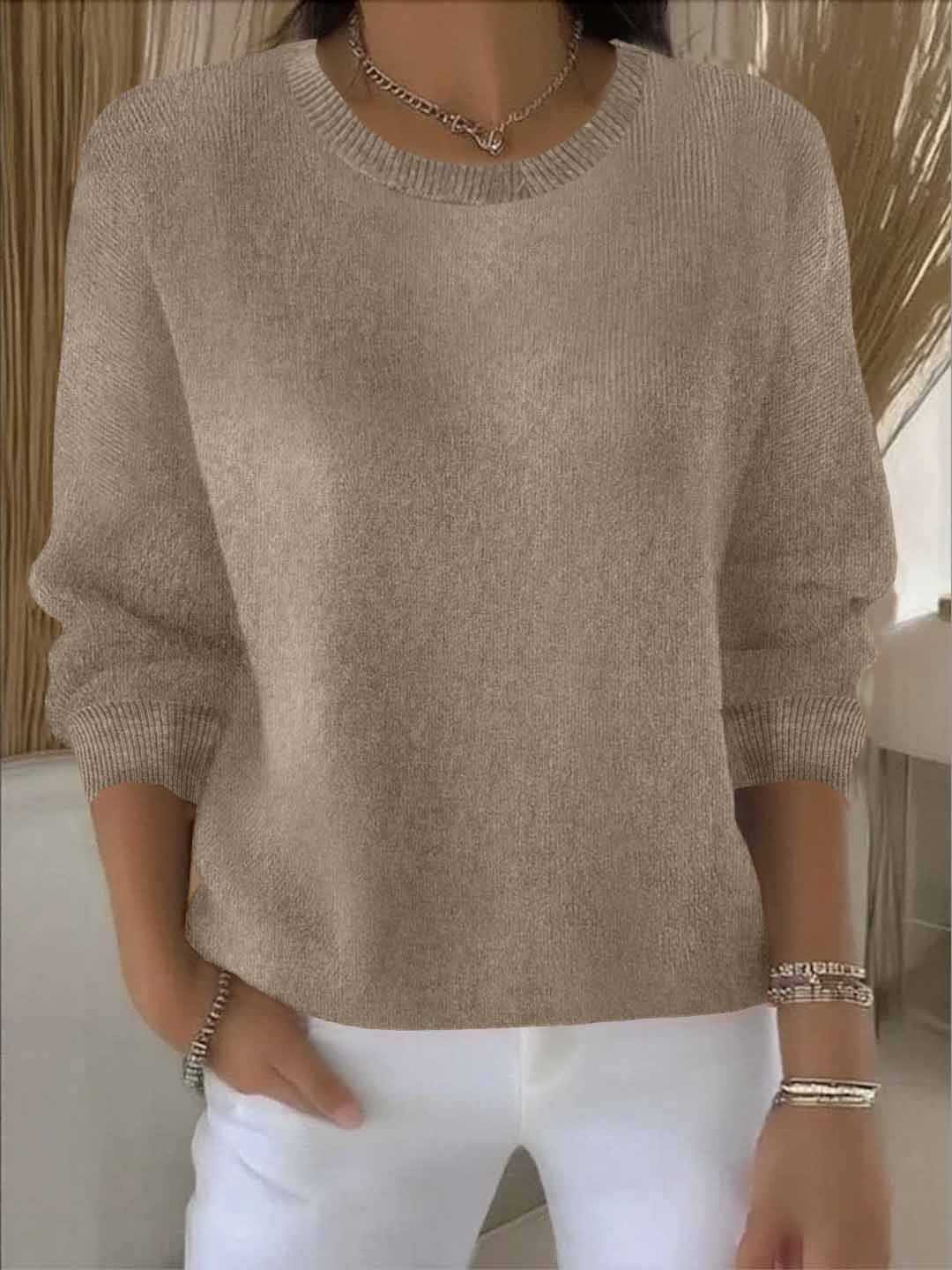 Pull Femme Tricot Doux Confortable Coupe Classique