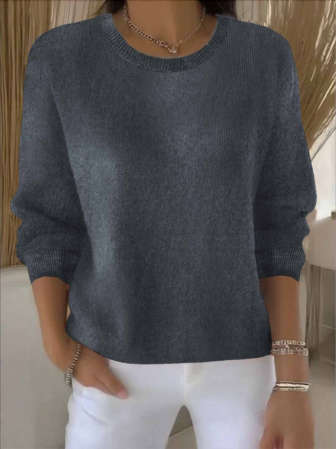 Pull Femme Tricot Doux Confortable Coupe Classique