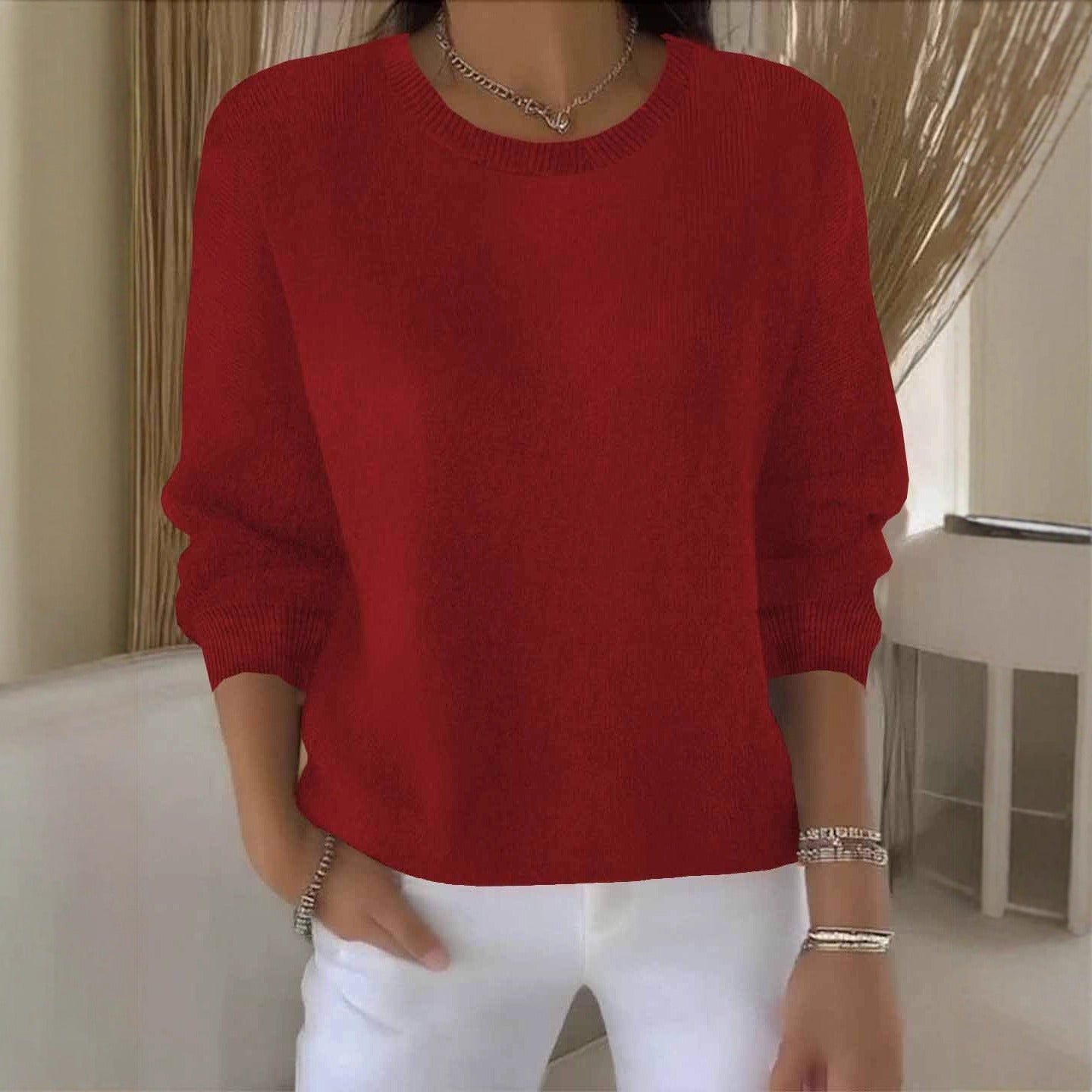 Pull Femme Tricot Doux Confortable Coupe Classique - PanierRoyale