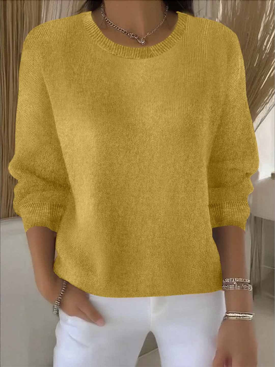 Pull Femme Tricot Doux Confortable Coupe Classique