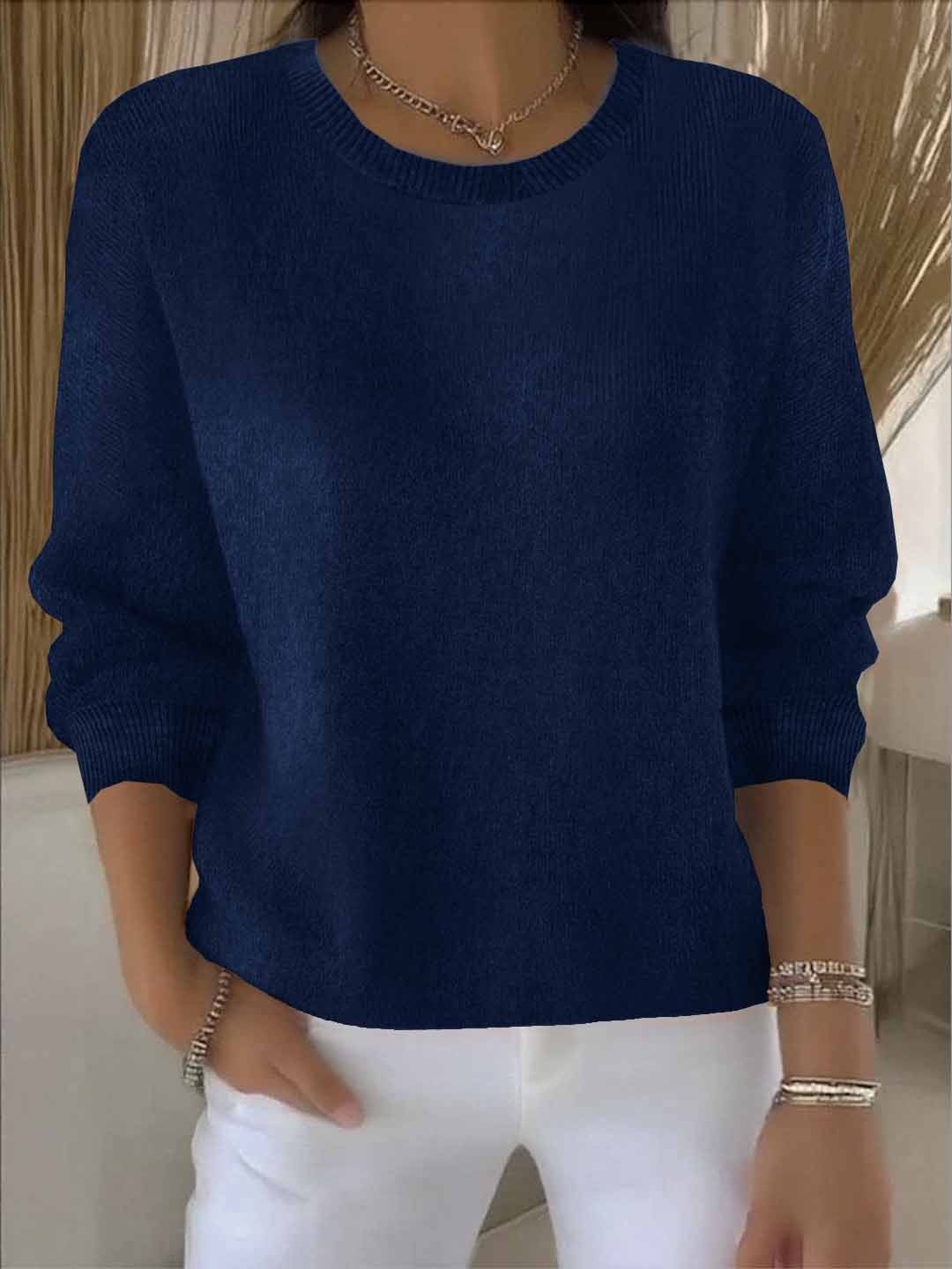 Pull Femme Tricot Doux Confortable Coupe Classique