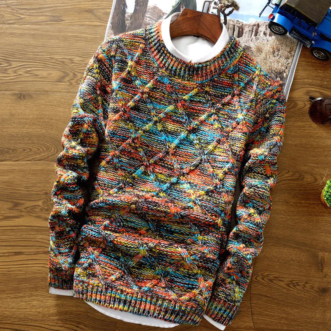 Pull Homme Maille Épaisse Coupe Classique Confortable - PanierRoyale