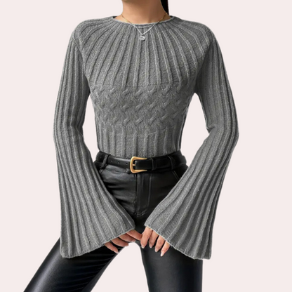DENISE - Pull Moderne à Manches Évasées pour Femme
