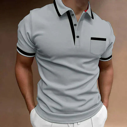 Polo Homme Manche Longue Coton Doux et Confortable