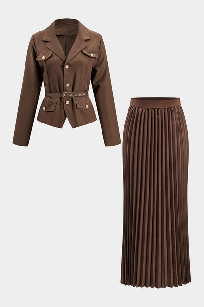 Costume Féminin Élégant avec Jupe Plissée - BerlinGlamour