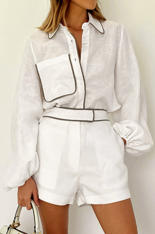 Robe Deux Pièces Élégante avec Détails Contrastes - BerlinGlamour