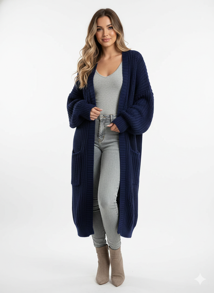 Cardigan Femme Tricoté Long et Élégant pour Femme - PanierRoyale
