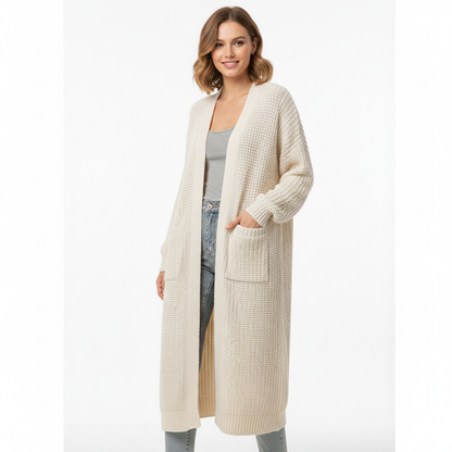 Cardigan Femme Tricoté Long et Élégant pour Femme
