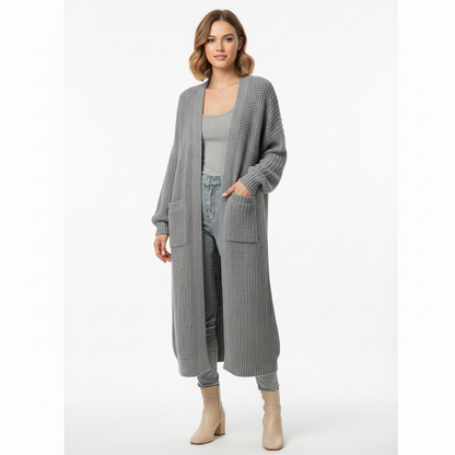 Cardigan Femme Tricoté Long et Élégant pour Femme