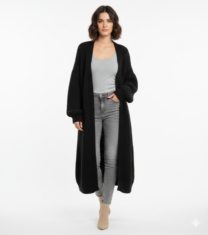 Cardigan Femme Tricoté Long et Élégant pour Femme