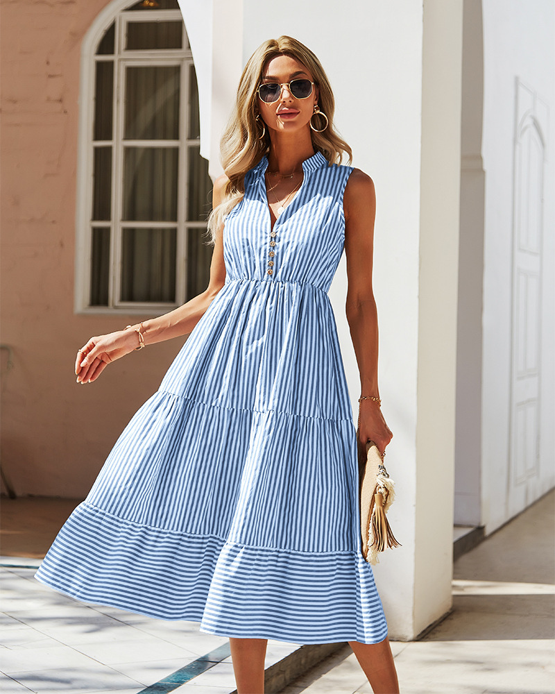 Robe Été Rayée Chic pour Femme - PanierRoyale