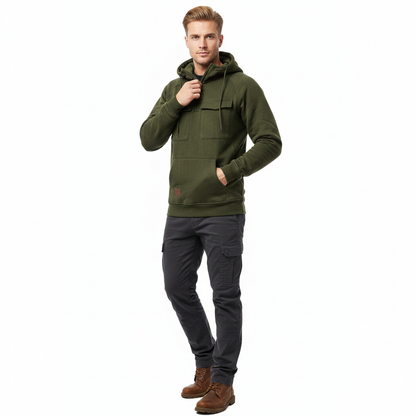 Sweat à Capuche Homme Décontracté - Hoodie Classique avec Poche Zippée