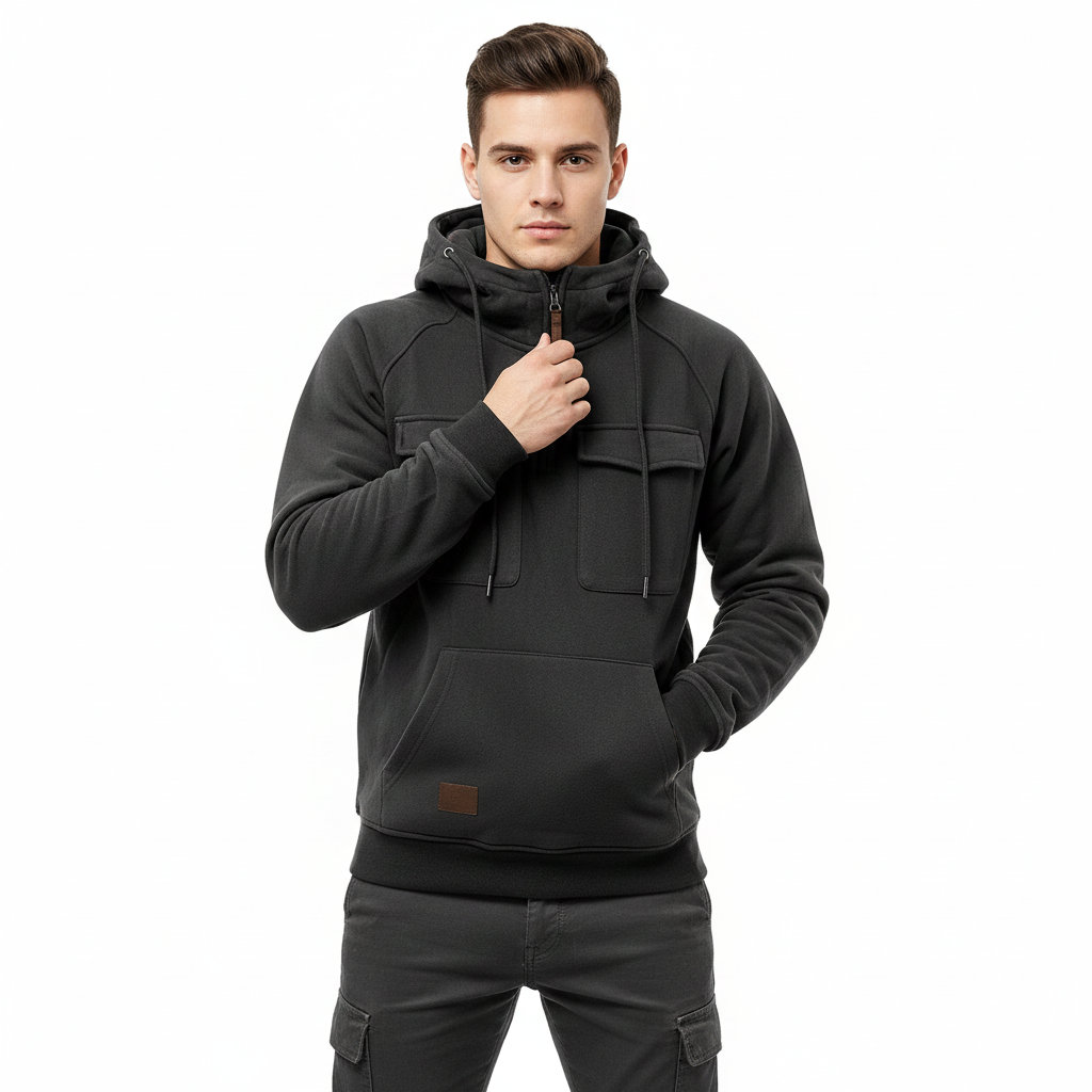 Sweat à Capuche Homme Décontracté - Hoodie Classique avec Poche Zippée - PanierRoyale