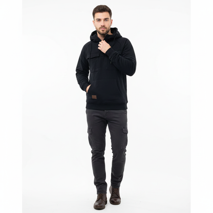 Sweat à Capuche Homme Décontracté - Hoodie Classique avec Poche Zippée