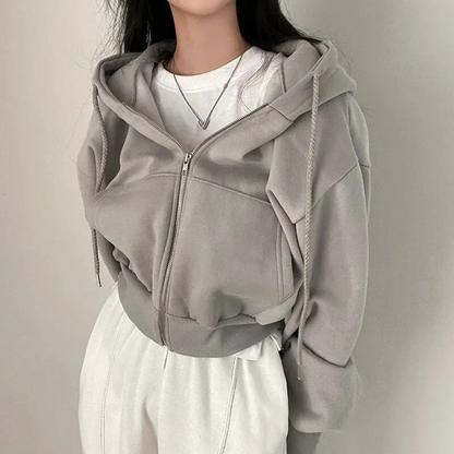 Sweat à capuche femme blanc pur et chaud