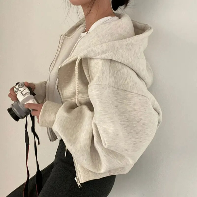 Sweat à capuche femme blanc pur et chaud