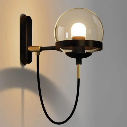 Esterra™ – Applique Murale Verre & Aluminium Vintage Or & Noir