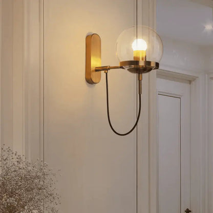 Esterra™ – Applique Murale Verre & Aluminium Vintage Or & Noir