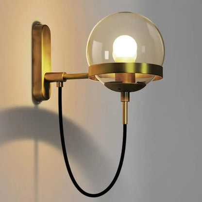 Esterra™ – Applique Murale Verre & Aluminium Vintage Or & Noir